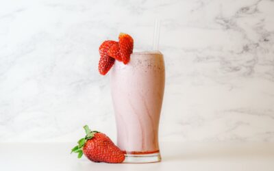 Délicieuse boisson protéinée fitdrink fraises et vanille